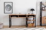 Hanah Home Mesa de Estudio Nogal y Negro 150x58.4x75.8cm